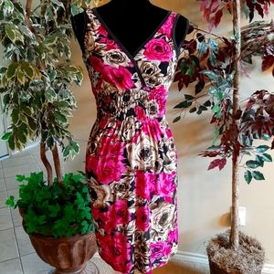 Sun Style NYC Dress, Ladies Size Medium, Color: Pink, Black, Brown, White